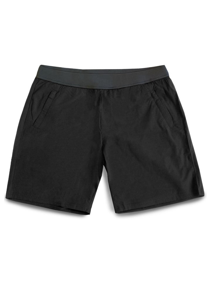 Athletic Workout Shorts with Zipper Pockets - Sweat Wicking Gym Short (Black)  at  Men's Clothing store